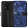 Pikkukuva 1 / 3: Yhteensopiva Lompakkokotelo OnePlus 8 Pro Keskiyön kukkia syvänsinisessä unenomaisessa kesäillassa
