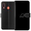 Pikkukuva 1 / 2: Yhteensopiva Lompakkokotelo Samsung Galaxy A20e Saturnus-planeettidesign avaruusteemalla ja tähtien valolla – tyylikäs kuosi, joka tuo mieleen univer