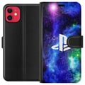 Miniatyrbilde 1 av 3: Kompatibelt Lommeboketui til Apple iPhone 11 PlayStation-logo mot galaksebakgrunn kosmisk gamingdesign for gamere og konsollfans