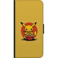Miniatyrbilde 2 av 2: Kompatibelt Lommeboketui til Samsung Galaxy A03s Pikachu som spiser ramen i japansk animeinspirert stil mot gul bakgrunn, et morsomt moderne motiv fo