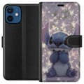 Pikkukuva 1 / 3: Yhteensopiva Lompakkokotelo Apple iPhone 12 mini Stitch perhosten kanssa söpö Disney kawaii sininen avaruusolento perhoset maaginen pastellinen uneno
