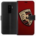 Miniatyrbillede 1 af 3: Kompatibel Tegnebogsetui til Samsung Galaxy S9+ Mobil etui med stilfuld Porce-logo i sort og hvid