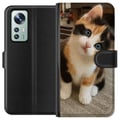 Miniatyrbillede 1 af 3: Kompatibel Tegnebogsetui til Xiaomi 12 Trefarvet killing med blå øjne, sødt indendørsmiljø og charmerende udtryk, perfekt til alle, der kan lide søde