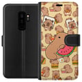 Miniatyrbillede 1 af 3: Kompatibel Tegnebogsetui til Samsung Galaxy S9+ Capybara Snack Tid Søde kapibarer nyder vandmelon pizza og popcorn i et varmt og legende design, der
