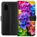 Pikkukuva 1 / 3: Yhteensopiva Lompakkokotelo Samsung Galaxy S20+ Hortensia hortensian kukat värikkäät kukat sateenkaari kukkakuvio violetti vaaleanpunainen sininen ke