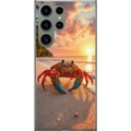 Miniatyrbillede 1 af 3: Kompatibel Mobilcover til Samsung Galaxy S23 Ultra Tropisk strandkrabbe farverigt design med solnedgang hav bølger og varm feriestemning inspireret a