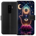 Miniatyrbillede 1 af 3: Kompatibel Tegnebogsetui til Samsung Galaxy S9+ Symbolisk håndillustration med øje, blomst og lys