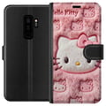 Miniatyrbillede 1 af 3: Kompatibel Tegnebogsetui til Samsung Galaxy S9+ Hello Kitty-inspireret pink fluffy design med et ikonisk katteansigt i kawaii-stil