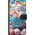 Pikkukuva 3 / 3: Yhteensopiva Lompakkokotelo Samsung Galaxy S23+ Kawaii marshmallow smile kawaii-design, jossa on suloisia hahmoja kupissa, värikäs ja iloinen tyyli