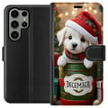 Miniatyrbild 1 av 3: Kompatibelt Plånboksfodral till Samsung Galaxy S23 Ultra December valp jul söt hund tomteluva cosy christmas puppy festive snow lights adorable holid