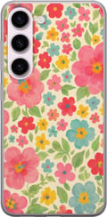Miniatyrbilde 1 av 3: Kompatibelt Mobildeksel til Samsung Galaxy S23 Lekne blomster i et fargerikt håndmalt mønster