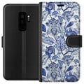 Miniatyrbillede 1 af 3: Kompatibel Tegnebogsetui til Samsung Galaxy S9+ Blomster Blå...