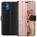 Pikkukuva 1 / 3: Yhteensopiva Lompakkokotelo Apple iPhone 12 mini Beige nalle, jolla on hattu ja huivi, romanttinen vaalea design lämpimällä sävyllä ja pehmeällä, tyy