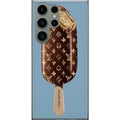 Miniatyrbild 1 av 3: Kompatibelt Mobilskal till Samsung Galaxy S23 Ultra Lyxig glasspinne i chokladbrunt mönster exklusiv design för trendig och modern look