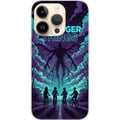 Miniatyrbillede 1 af 3: Kompatibel Mobilcover til Apple iPhone 14 Pro Stranger Things-inspireret fantasyillustration med mørkt monster, cyklende børn og dramatisk rød himmel