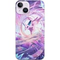 Pikkukuva 1 / 3: Yhteensopiva Puhelinkuori Apple iPhone 14 Espeon Pokémon -kuvitus – Taianomainen violetti aihe kristalleineen ja tähtineen
