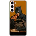 Pikkukuva 1 / 3: Yhteensopiva Puhelinkuori Samsung Galaxy S23+ Batman-juliste syö pizzaa DC Comics -sankari sarjakuva retro huumori hauska ruoka-aiheinen kuvitus haus