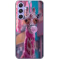 Miniatyrbild 1 av 3: Kompatibelt Mobilskal till Samsung Galaxy A54 Giraff med bubbelgum rolig färgstark design i stadsmiljö popkonststil med lekfull energi humor och krea
