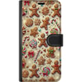 Miniatyrbillede 3 af 3: Kompatibel Tegnebogsetui til Samsung Galaxy S9+ Julemotivillustration – polkastænger, peberkager og farverigt juleslik