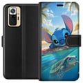 Miniatyrbild 1 av 3: Kompatibelt Plånboksfodral till Xiaomi Redmi Note 10 Pro Stitch med sköldpadda – söt blå alien i tropisk strandmiljö från Disney