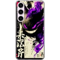 Pikkukuva 1 / 3: Yhteensopiva Puhelinkuori Samsung Galaxy S23 Shadow Spirit tumma japanilainen kalligrafiadesign, jossa on purppuranpunaisia tulisiveltimen vetoja ja
