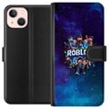 Miniatyrbillede 1 af 3: Kompatibel Tegnebogsetui til Apple iPhone 13 mini Roblox-gamingdesign med avatarer, galaksebaggrund i blå og lilla nuancer, populær Roblox-stil, epis