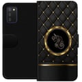 Miniatyrbilde 1 av 2: Kompatibelt Lommeboketui til Samsung Galaxy A03s Emblem med enhjørning i svart og gyllen kontrast