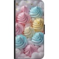 Miniatyrbilde 2 av 2: Kompatibelt Lommeboketui til Samsung Galaxy A03s Pastellmarengsmotiv med candyfargene rosa, blått og gult, søtt bakedesign for fikaelskere