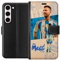 Miniatyrbild 1 av 3: Kompatibelt Plånboksfodral till Samsung Galaxy S23 Lionel Messi porträtt i Argentina tröja ikonisk design för fotbollsfans med passion och energi