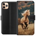 Miniatyrbilde 1 av 3: Kompatibelt Lommeboketui til Apple iPhone 11 Pro Max Elegant hest som løper over høstmarker med vakre farger og en følelse av natur, kraftfull og det