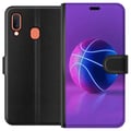 Pikkukuva 1 / 2: Yhteensopiva Lompakkokotelo Samsung Galaxy A20e Koripallojuliste neon koripallo urheilu hehkuva violetti sininen retro-kenttä urheilija urheiludesign