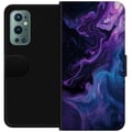 Miniatyrbilde 1 av 3: Kompatibelt Lommeboketui til OnePlus 9 Pro Abstrakt flytende marmormønster i lilla og blå toner med en kosmisk følelse, myke former og dyp visuell be