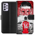 Miniatyrbilde 1 av 3: Kompatibelt Lommeboketui til Samsung Galaxy A52s 5G Viktor Gyökeres Arsenal-illustrasjon – Fotballkunst med draktnummer 14