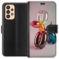 Miniatyrbillede 1 af 3: Kompatibel Tegnebogsetui til Samsung Galaxy A33 5G Balloon Pup farverig ballonhund i pop art-glasstil, regnbuefarver og moderne trendy design