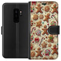Miniatyrbillede 1 af 3: Kompatibel Tegnebogsetui til Samsung Galaxy S9+ Julemotivillustration – polkastænger, peberkager og farverigt juleslik