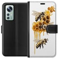 Pikkukuva 1 / 3: Yhteensopiva Lompakkokotelo Xiaomi 12 Mehiläisiä ja hunajakennoja kullanhohtoisissa sävyissä, luonnon inspiroima design lämpimällä sävyllä ja kesäise