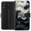 Pikkukuva 1 / 3: Yhteensopiva Lompakkokotelo Samsung Galaxy A40 Silkki Musta/Valkoinen