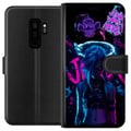 Miniatyrbillede 1 af 3: Kompatibel Tegnebogsetui til Samsung Galaxy S9+ Arcane Jinx plakat League of Legends LoL graffiti neon anime Netflix spilkarakter fanart-design