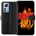 Miniatyrbillede 1 af 3: Kompatibel Tegnebogsetui til Xiaomi 12 Pro ACDC Flames Rockmusikband Guitar