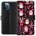 Miniatyrbillede 1 af 3: Kompatibel Tegnebogsetui til Apple iPhone 12 Pro Max Merry Squad-julemønster med nisser, rensdyr og peberkager, sødt vinterdesign i tegneseriestil