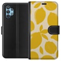 Miniatyrbillede 1 af 3: Kompatibel Tegnebogsetui til Samsung Galaxy A32 5G Citrus citroner citrontryk gul frugt køkken sommer retro design mønster inspiration frisk køkkenst