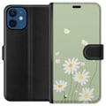 Pikkukuva 1 / 3: Yhteensopiva Lompakkokotelo Apple iPhone 12 mini Papukaijanpaparit - kukallinen kuviointi ruotsalaiseen kesätyyliin