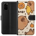 Miniatyrbilde 1 av 3: Kompatibelt Lommeboketui til Samsung Galaxy S20+ Kawaii-kapibaraillustrasjon – Søt tegnet design med ender og appelsiner