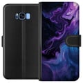 Miniatyrbild 1 av 2: Kompatibelt Plånboksfodral till Samsung Galaxy S8 Abstrakt flytande marmormönster i lila och blå toner med kosmisk känsla, mjuka former och djup visu
