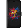 Miniatyrbillede 3 af 3: Kompatibel Tegnebogsetui til Samsung Galaxy S9+ Barcelona Splash Art med FC Barcelonas emblem i blå og rød, perfekt til fodboldfans