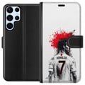 Pikkukuva 1 / 3: Yhteensopiva Lompakkokotelo Samsung Galaxy S22 Ultra 5G Ronaldo Red Energy -aihe, jossa Cristiano Ronaldo on tyylitellyssä puna-valkoisessa designiss