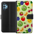 Miniatyrbillede 1 af 3: Kompatibel Tegnebogsetui til Samsung Galaxy A32 5G Frugtmønster med ananas, melon og kirsebær, farverigt design, der spreder glæde og sommerenergi