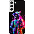 Miniatyrbilde 1 av 3: Kompatibelt Mobildeksel til Samsung Galaxy S22+ 5G Roblox Neon Player Fargerik Roblox-figur i neonfarger mot svart bakgrunn i moderne gamingstil