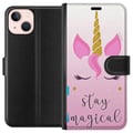 Pikkukuva 1 / 3: Yhteensopiva Lompakkokotelo Apple iPhone 13 mini Yksisarvien kasvot