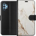 Pikkukuva 1 / 3: Yhteensopiva Lompakkokotelo Samsung Galaxy A32 5G Valkoinen marmori
